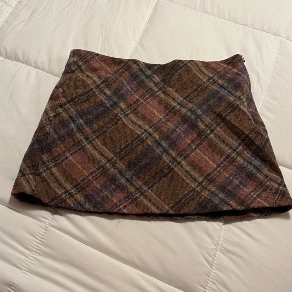 GAP Plaid Skater Skirt - Brown and Black